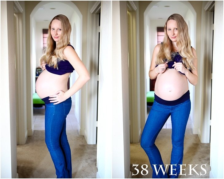 38 weeks pregnant belly twins